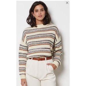 Anthropologie Elsamanda Sweater Womens Large Alpaca Wool Mohair Cropped Italy